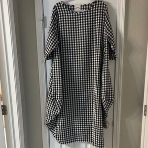 Dubgee Bubble Black and White Checkered Dress